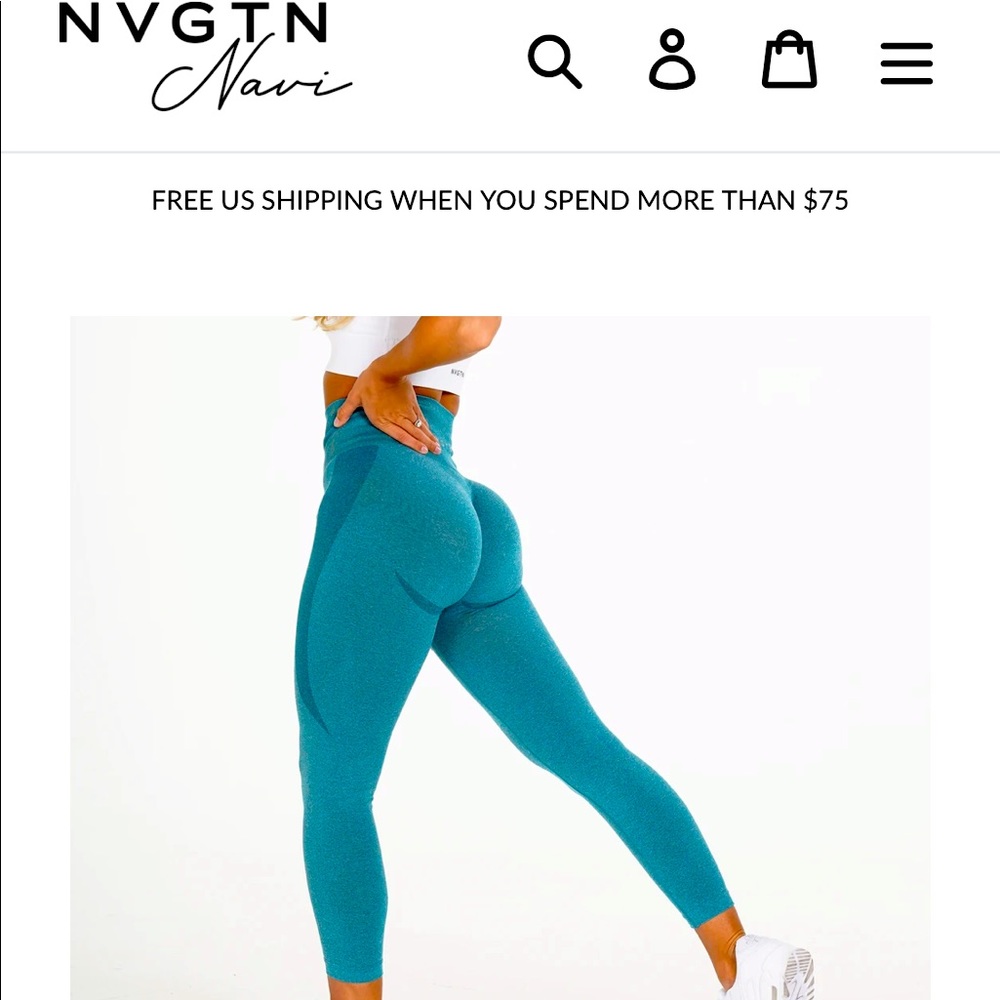 NVGTN. Teal seamless leggings.